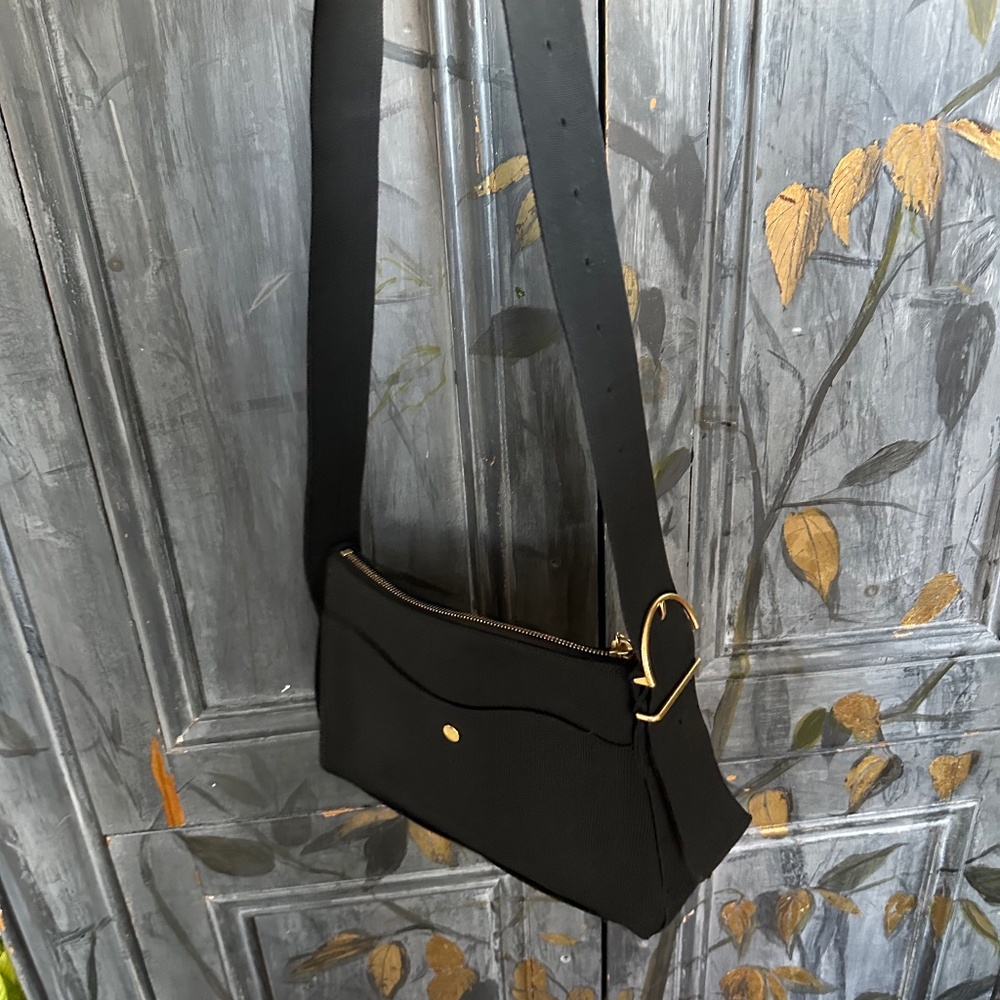 Everlane Black Crossbody Bag with gold plating